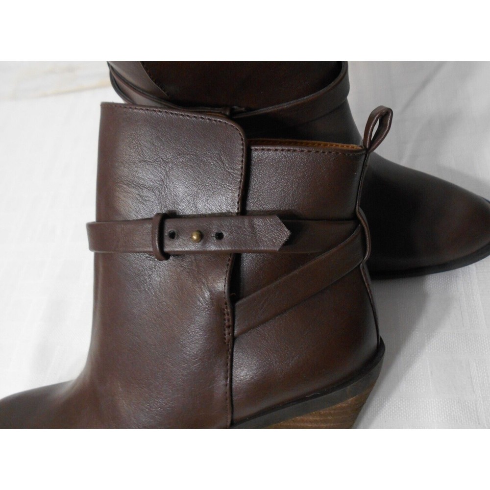 NEW! LUCKY Brand Jeans Co. Size 7 M Womens BROWN High Ankle Heel Boots ENCLINE - Picture 8 of 16